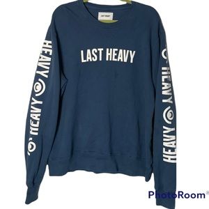 Last Heavy Blue Graphic Print Sweatshirt Size Medium